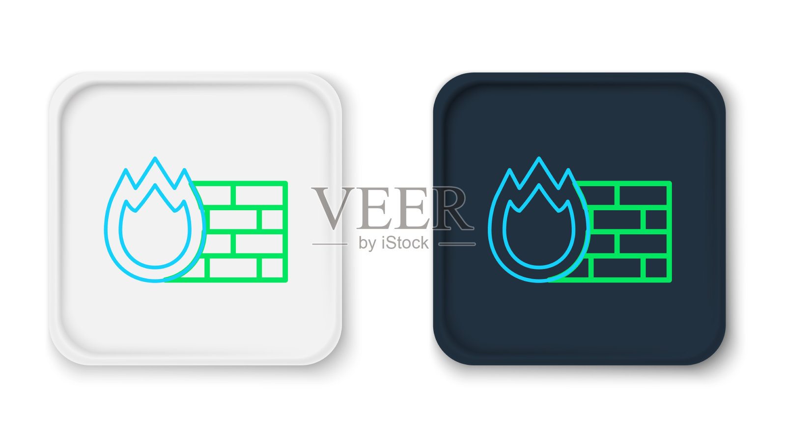 行防火墙安全墙图标隔离上图标素材