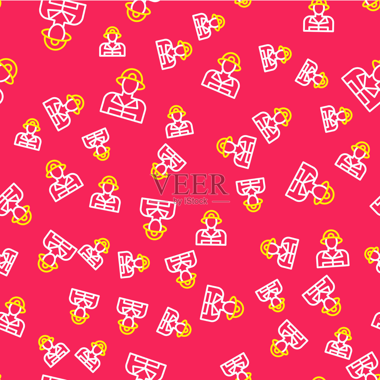 线路消防图标隔离无缝模式上插画图片素材