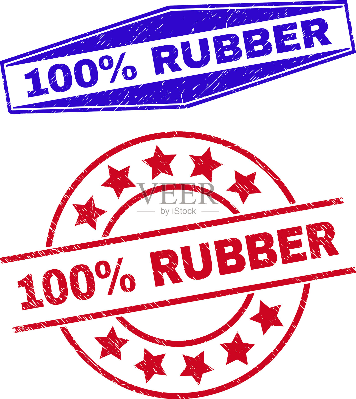 百分之百的圆形和六边形橡胶密封件设计元素图片