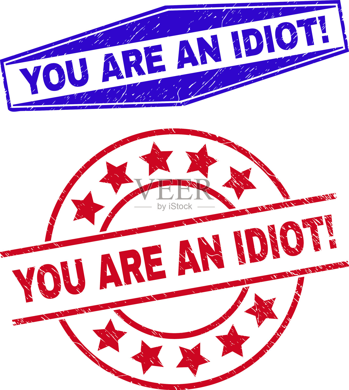 你是白痴，感叹乱糟糟的封印在里面插画图片素材