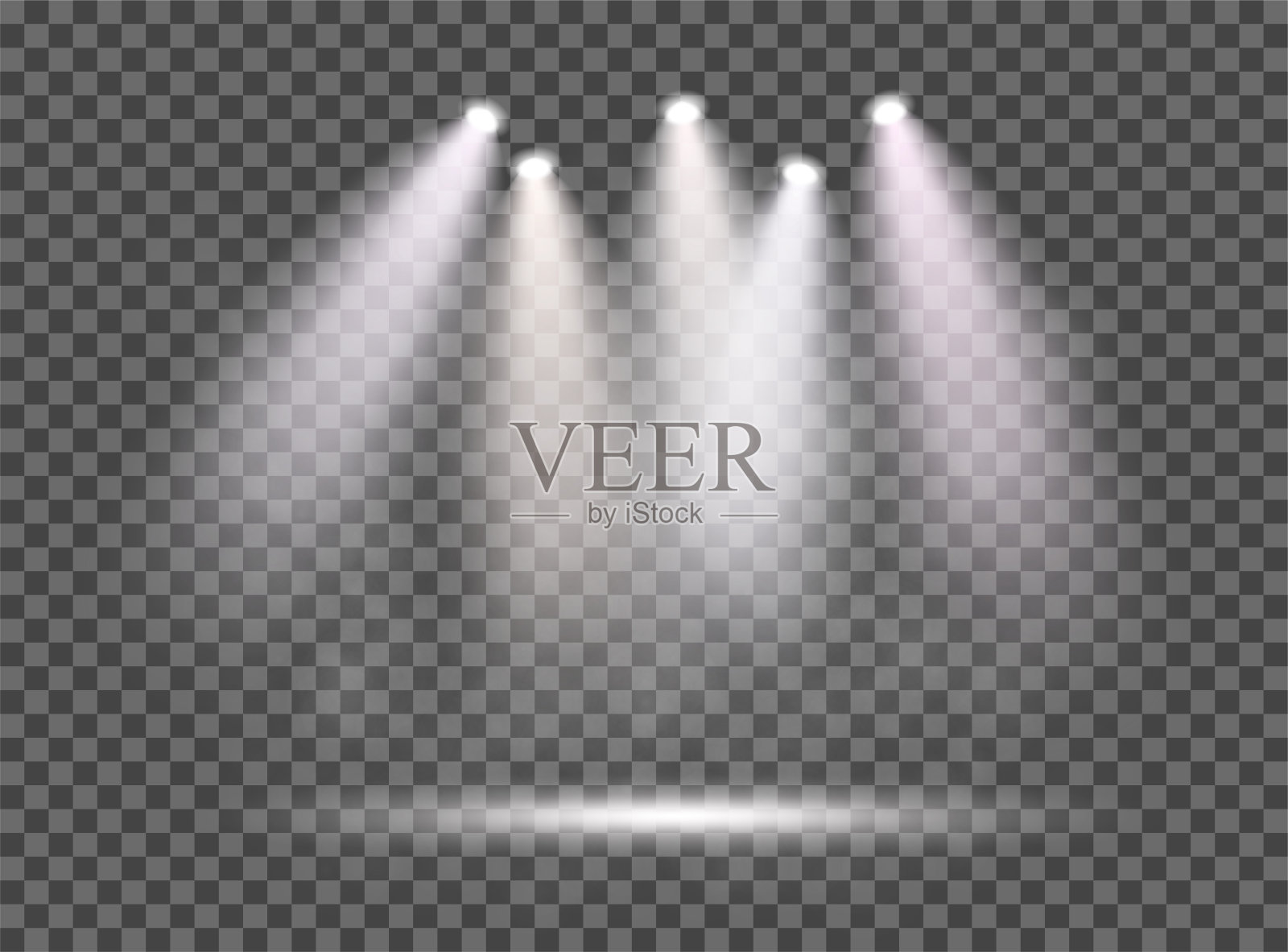 有烟雾和场景的聚光灯。透明的独立矢量为您的设计。设计元素图片