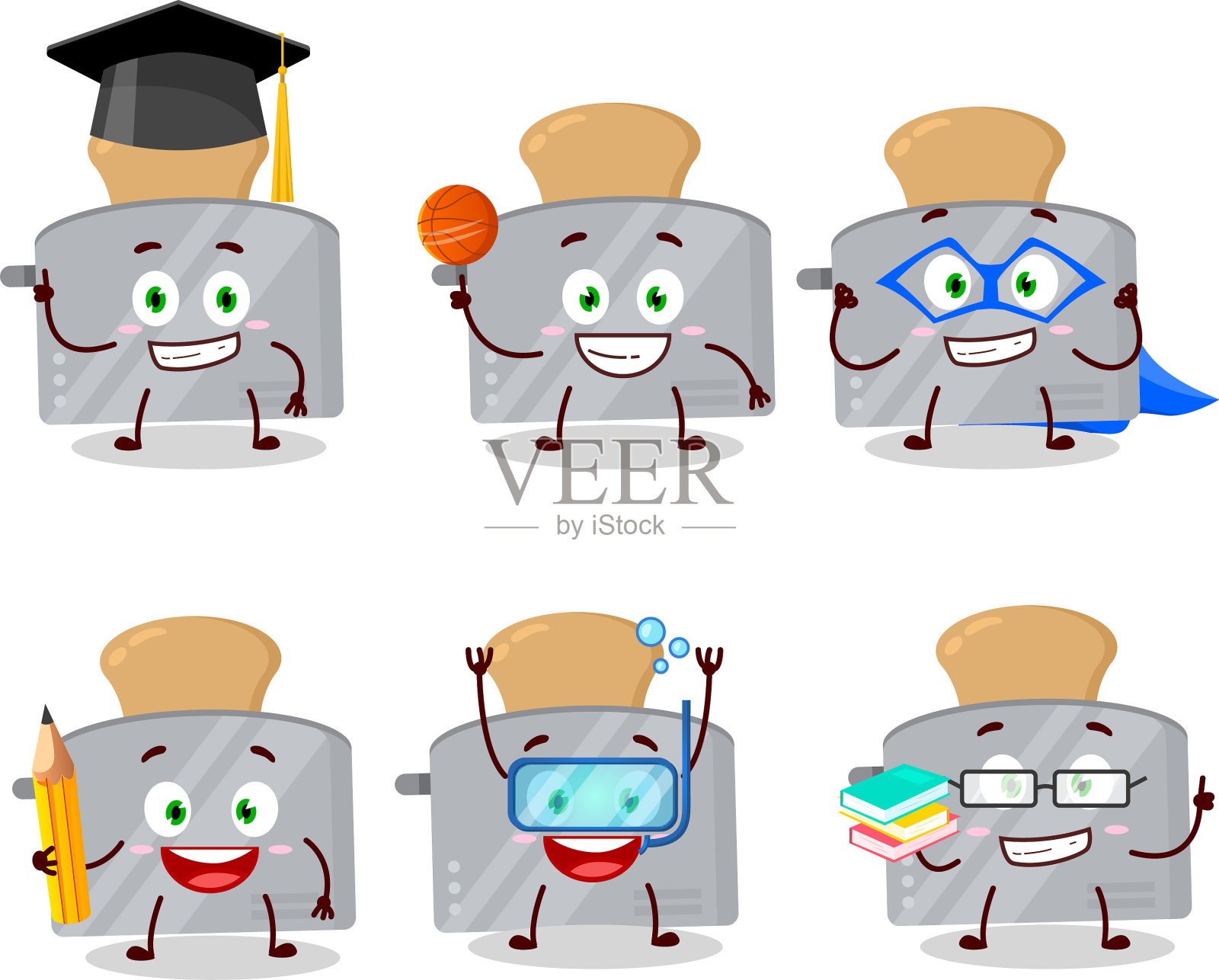 学生们用各种表情祝酒插画图片素材