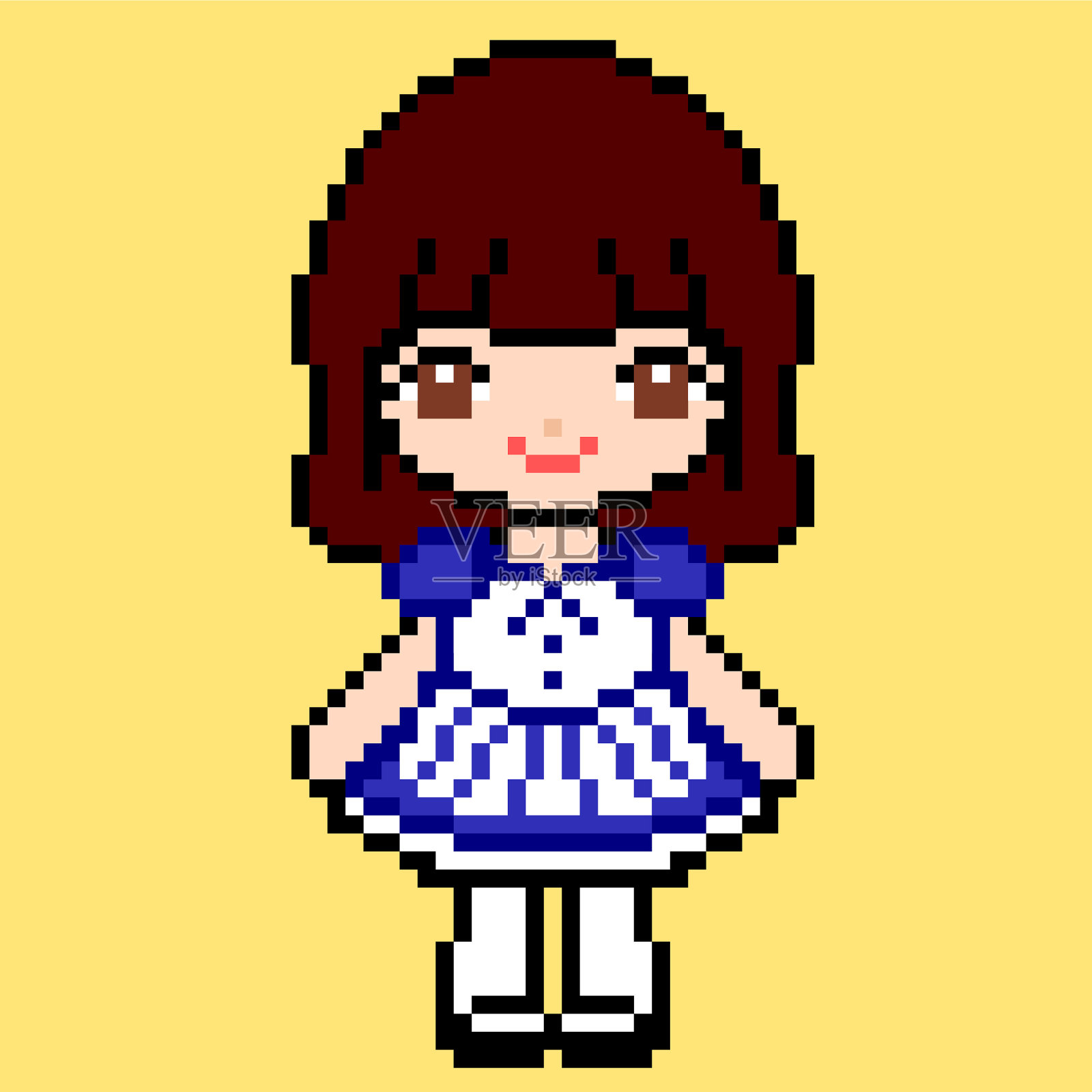 可爱的女孩图案图像的游戏资产插画图片素材