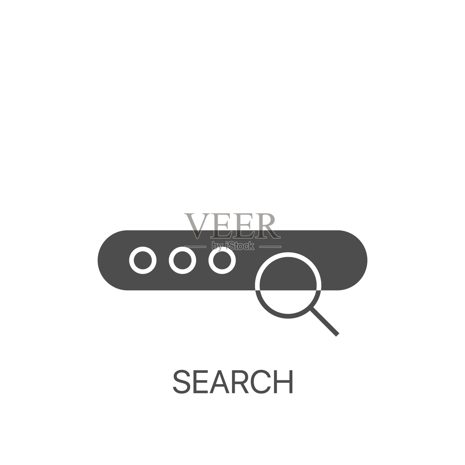 搜索矢量图标。带有搜索按钮的矢量界面元素插画图片素材