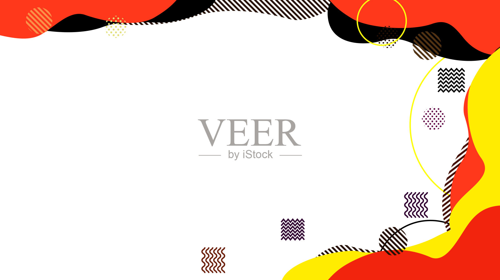 红色抽象几何曲线顶部和底部框架背景插画图片素材