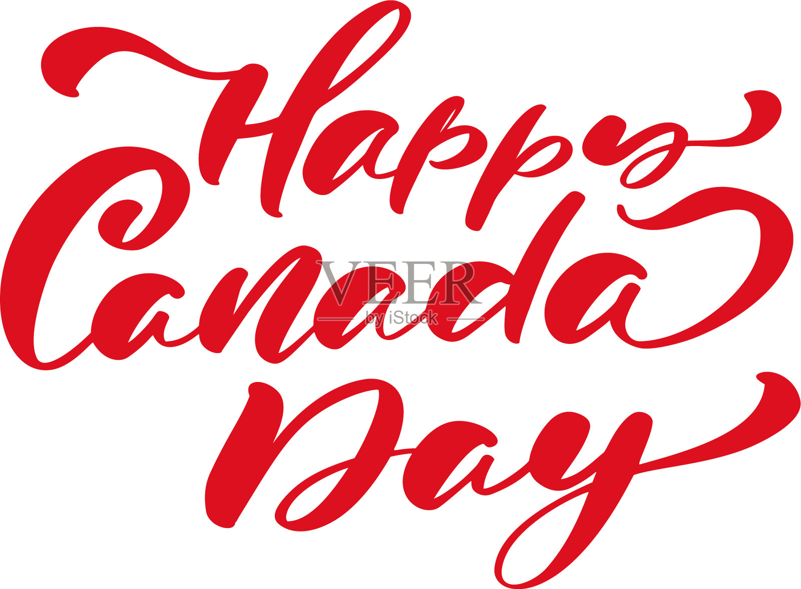 手写书法刻字短信快乐加拿大插画图片素材