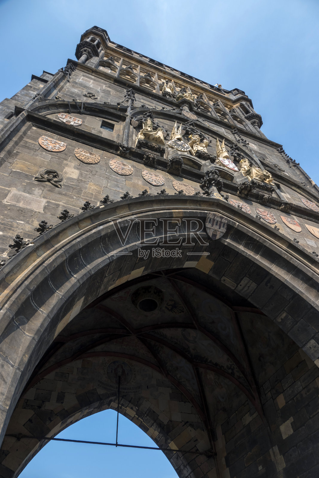 捷克共和国布拉格的老城桥塔照片摄影图片