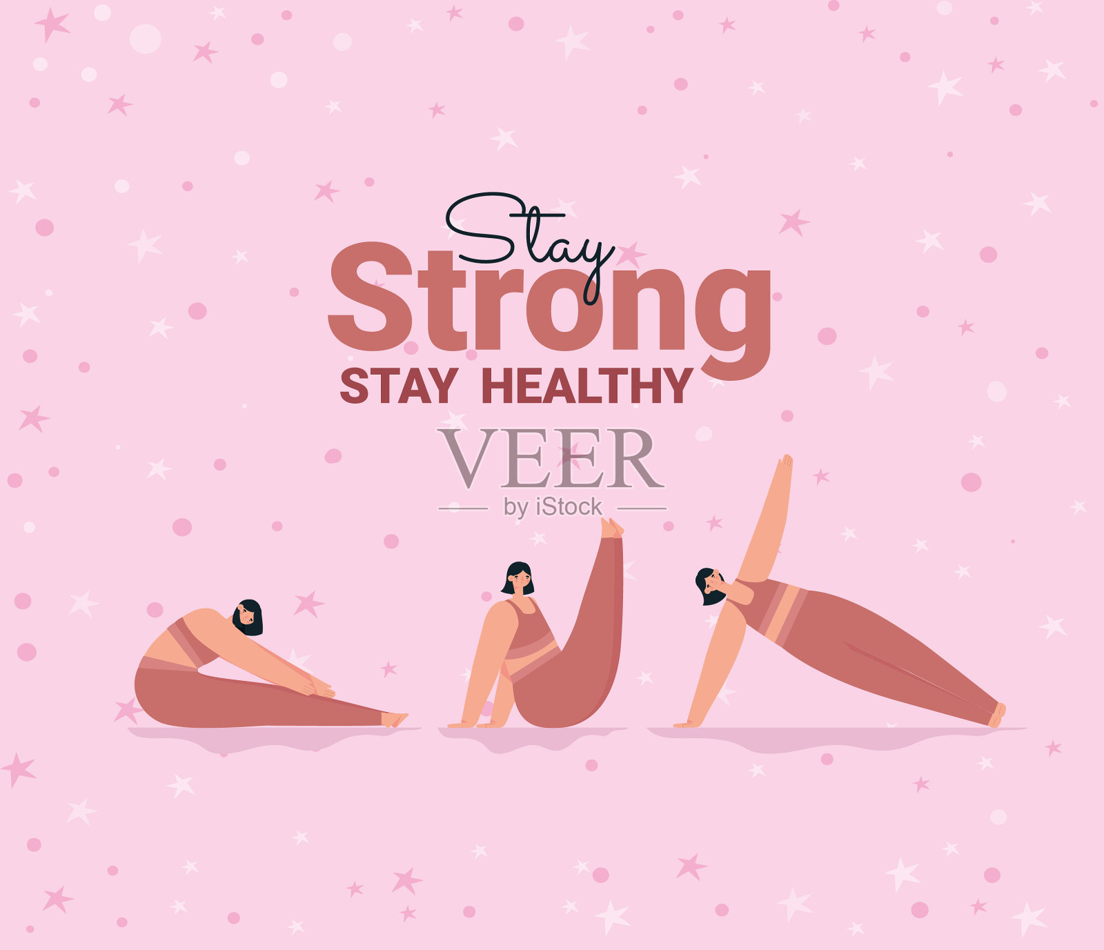 保持强劲的卡片插画图片素材