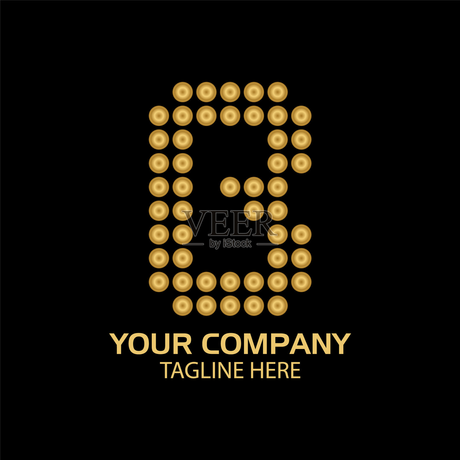 logo模板r字母金色logo设计插画图片素材