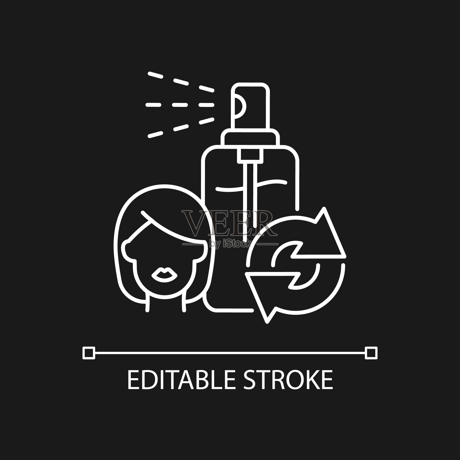 发胶填充白色线性图标黑色主题插画图片素材