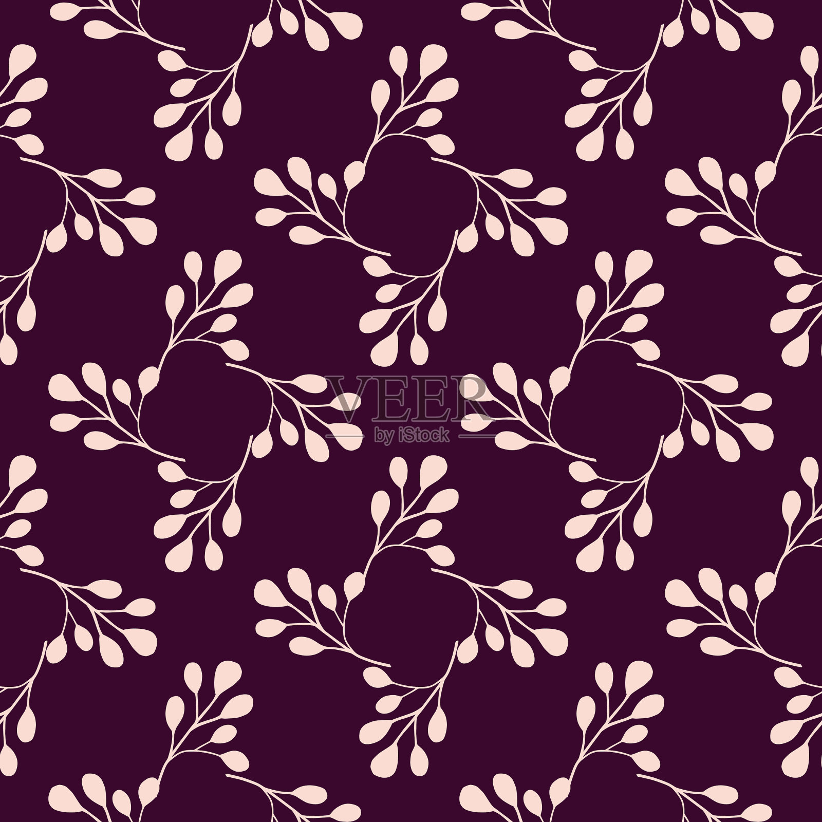 几何风格白色桉树叶元素插画图片素材