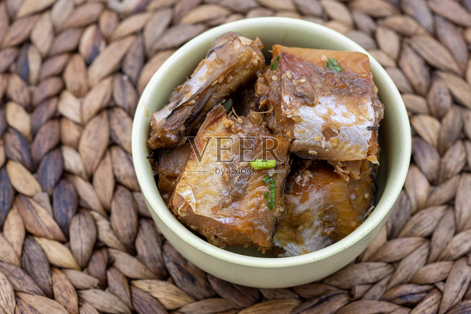 韩国红烧半干鳕鱼配菜照片摄影图片
