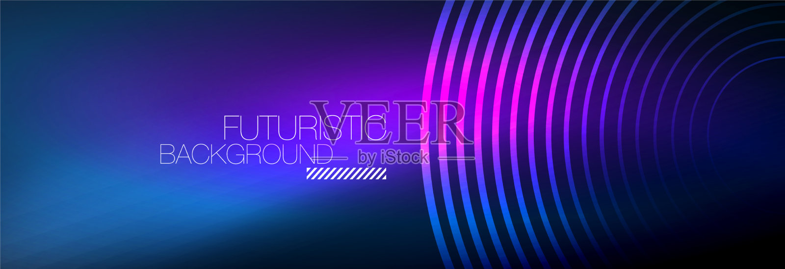 暗抽象背景与发光的霓虹灯圈插画图片素材