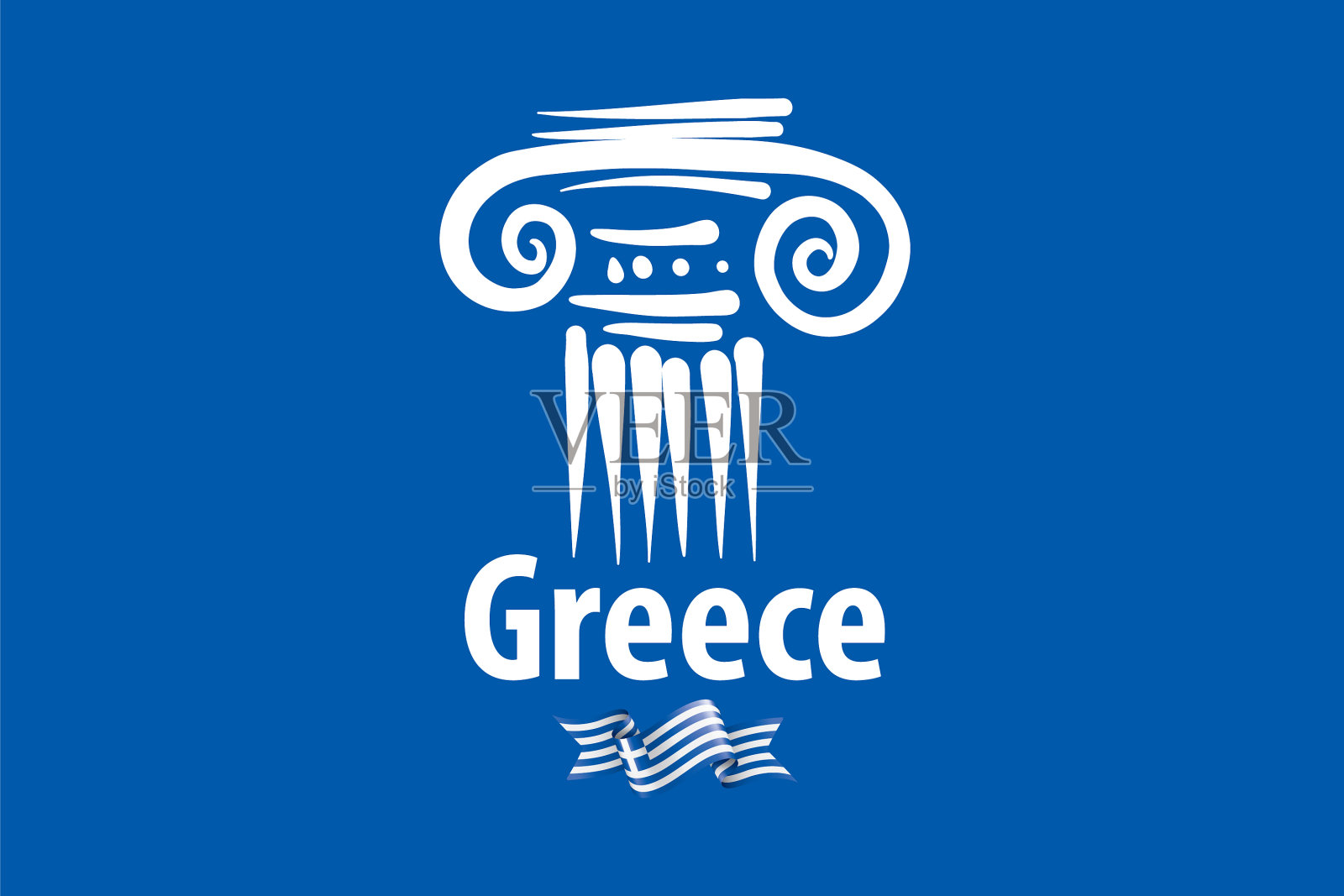 古希腊的圆柱插画图片素材