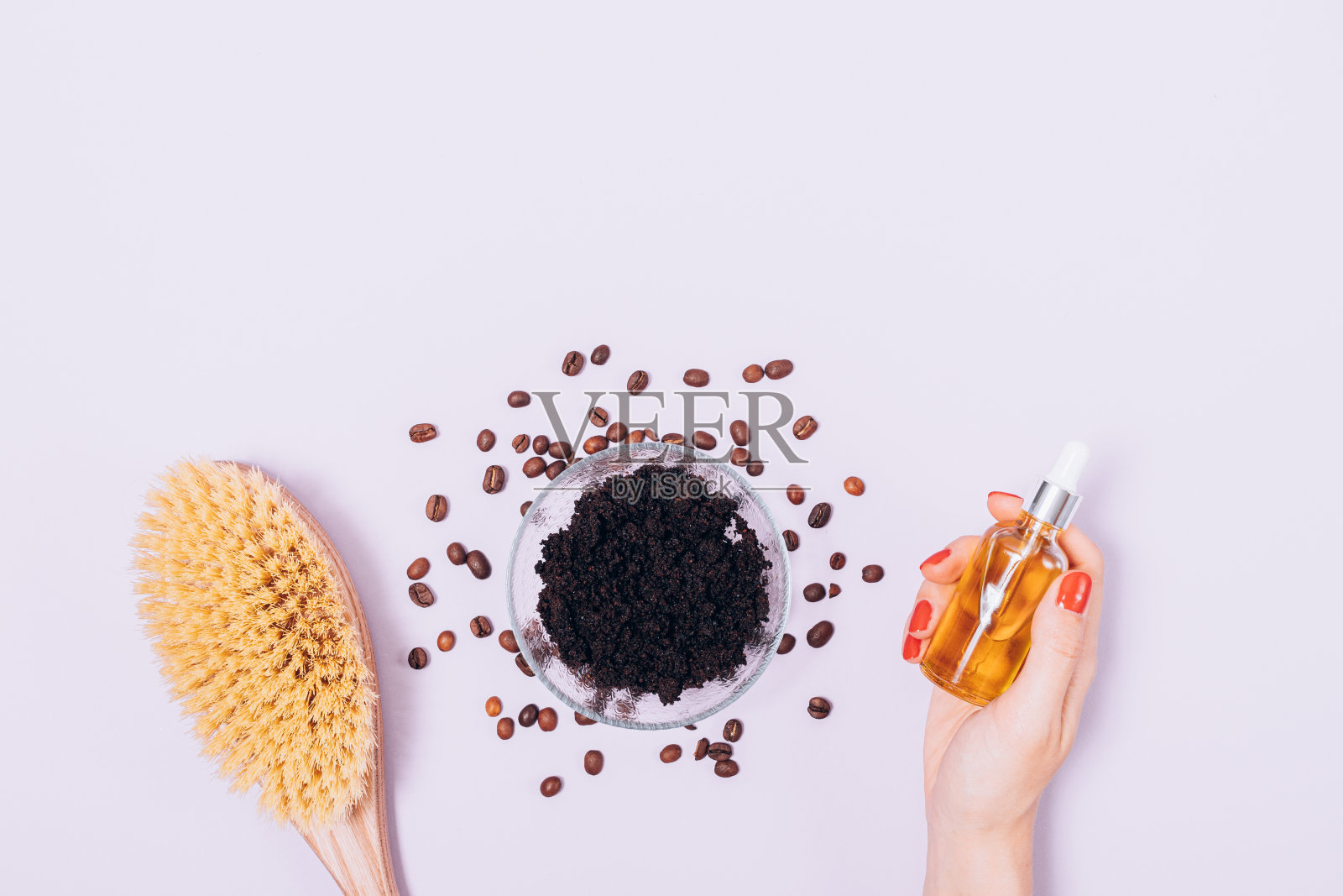 去除脂肪家庭皮肤护理包，按摩刷照片摄影图片