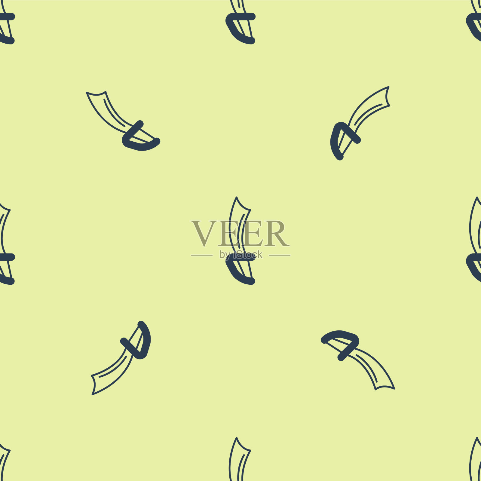 蓝色海盗剑图标隔离无缝模式插画图片素材