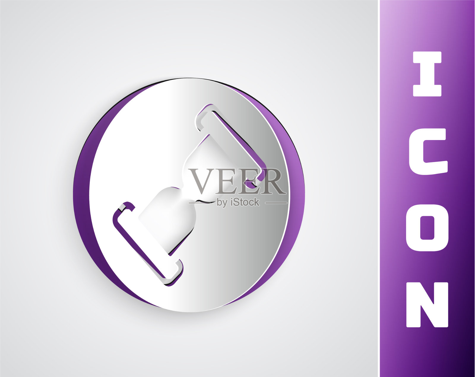 纸割的老沙漏上有流沙的图标插画图片素材