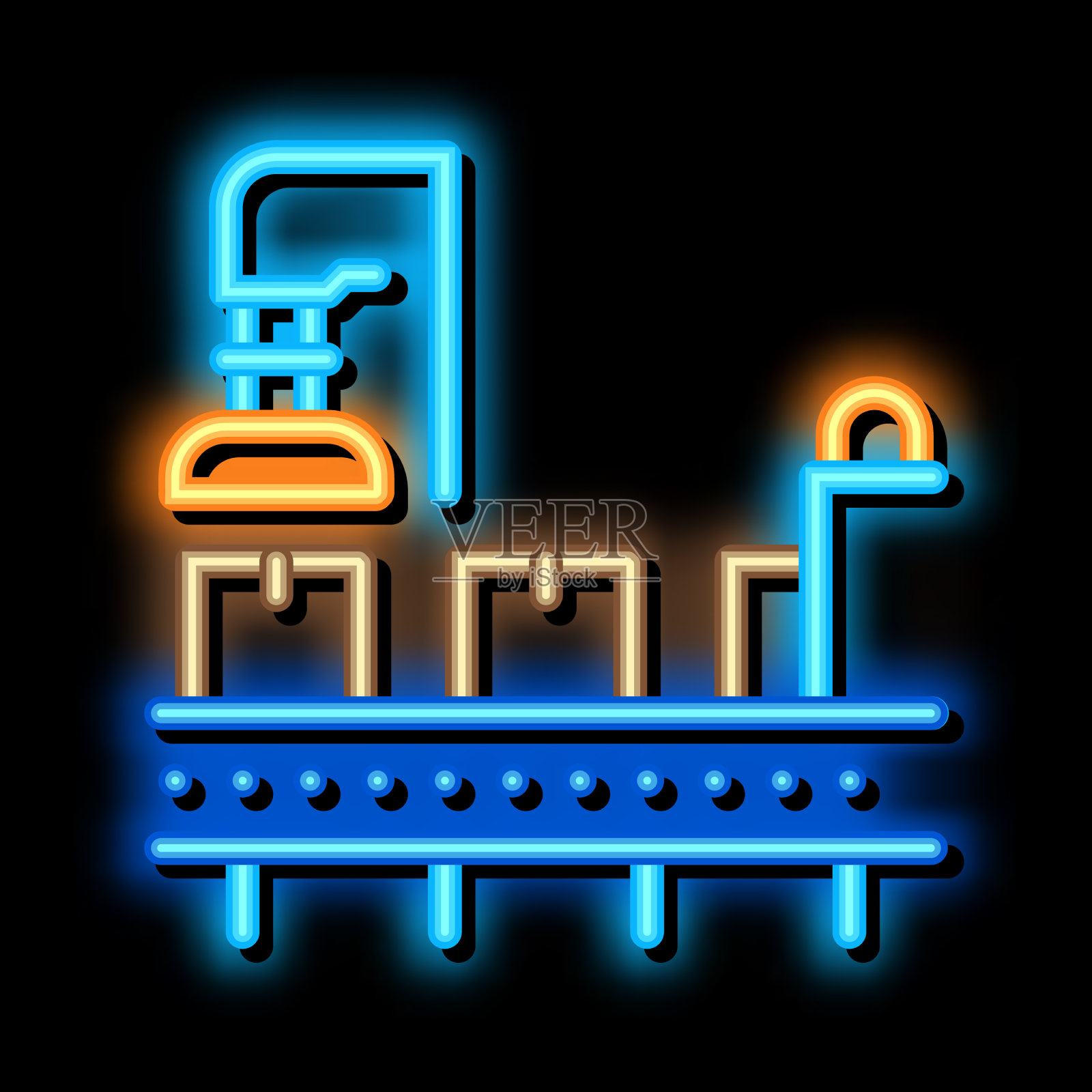 制作工艺霓虹灯辉光图标插画图片素材