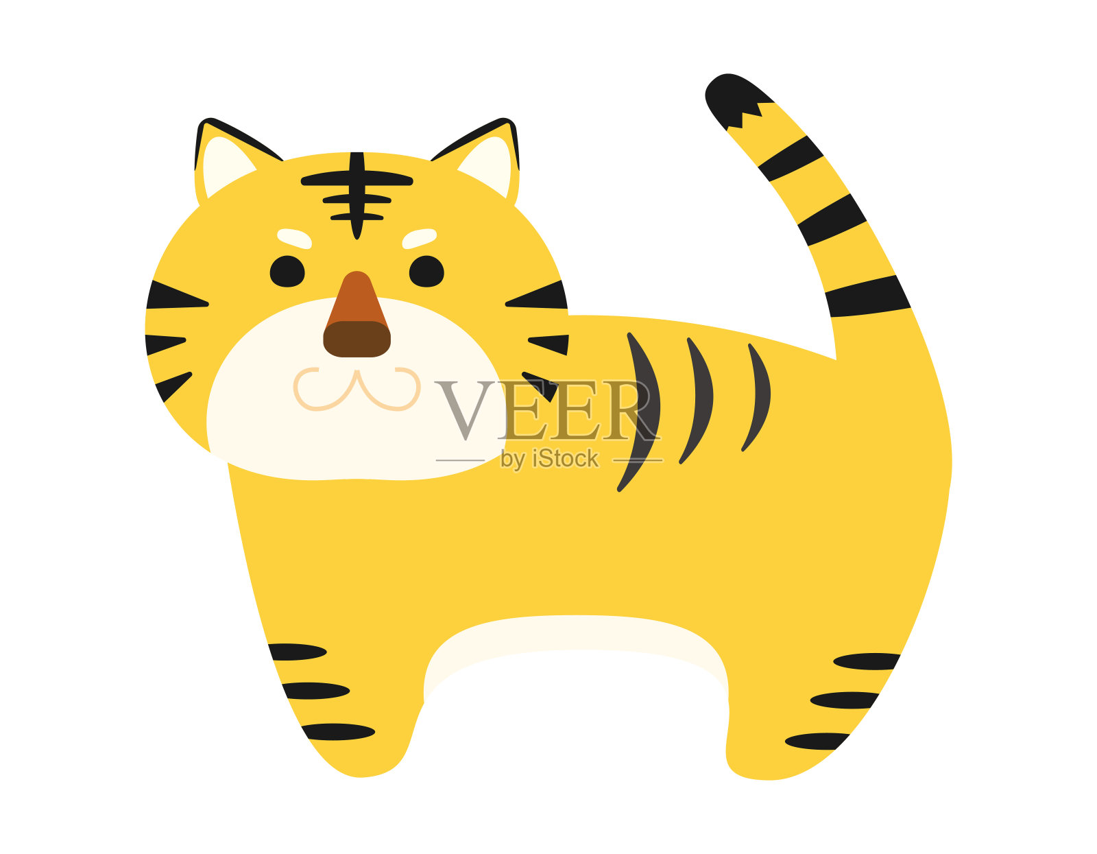 矢量插图的一个可爱的老虎。图标。插画图片素材