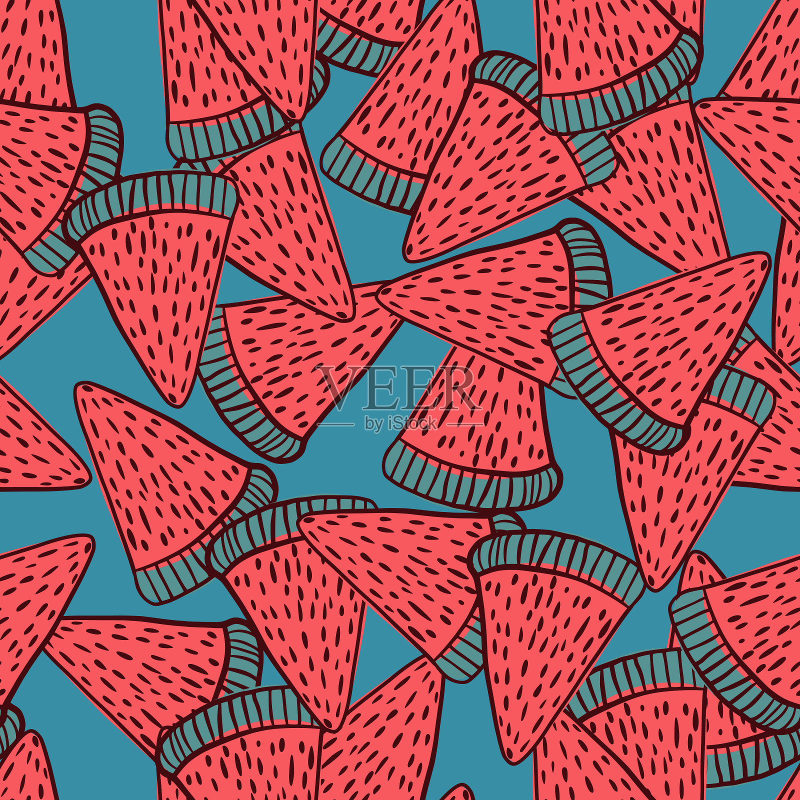 装饰无缝的图案与涂鸦浆果插画图片素材