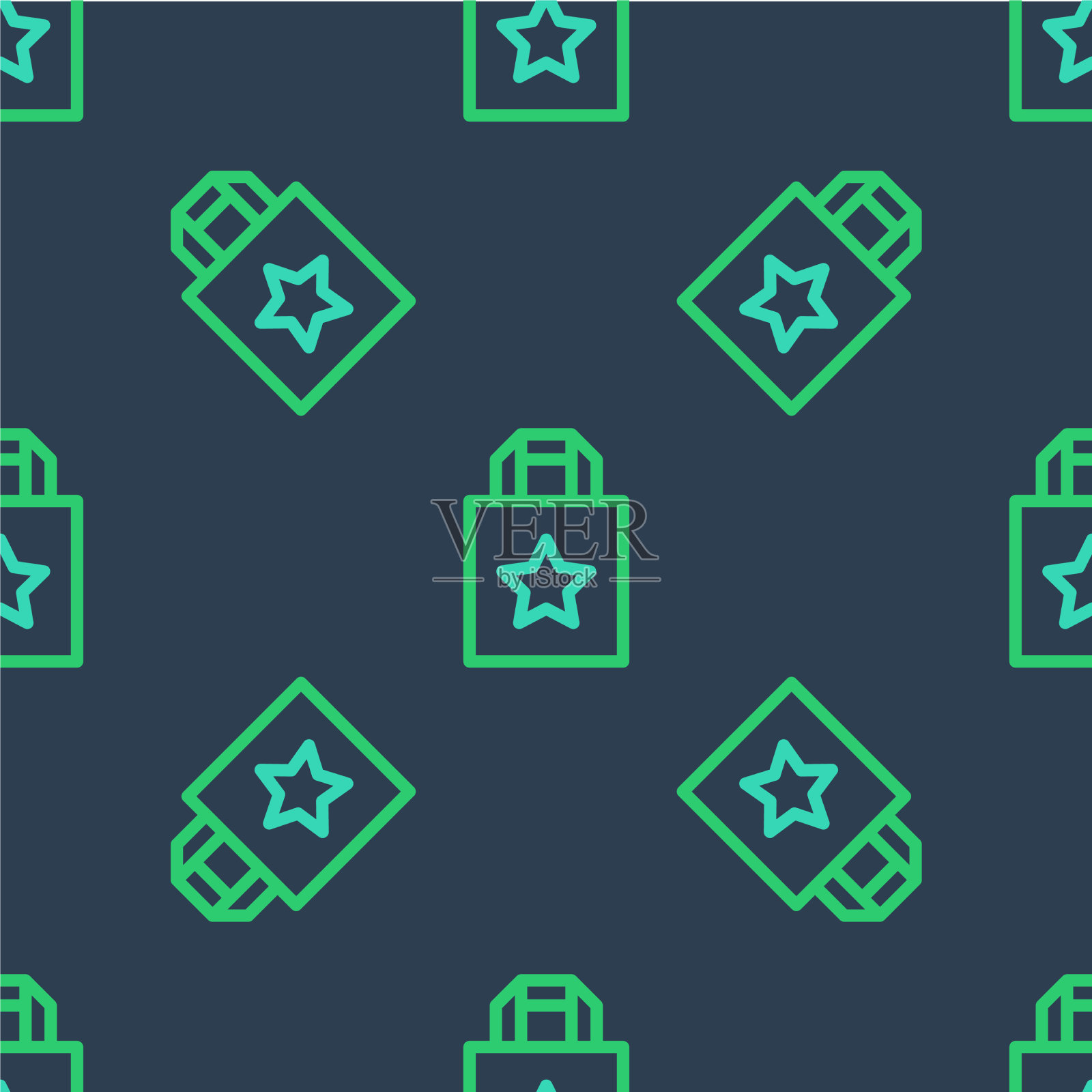 线纸购物袋图标隔离无缝插画图片素材