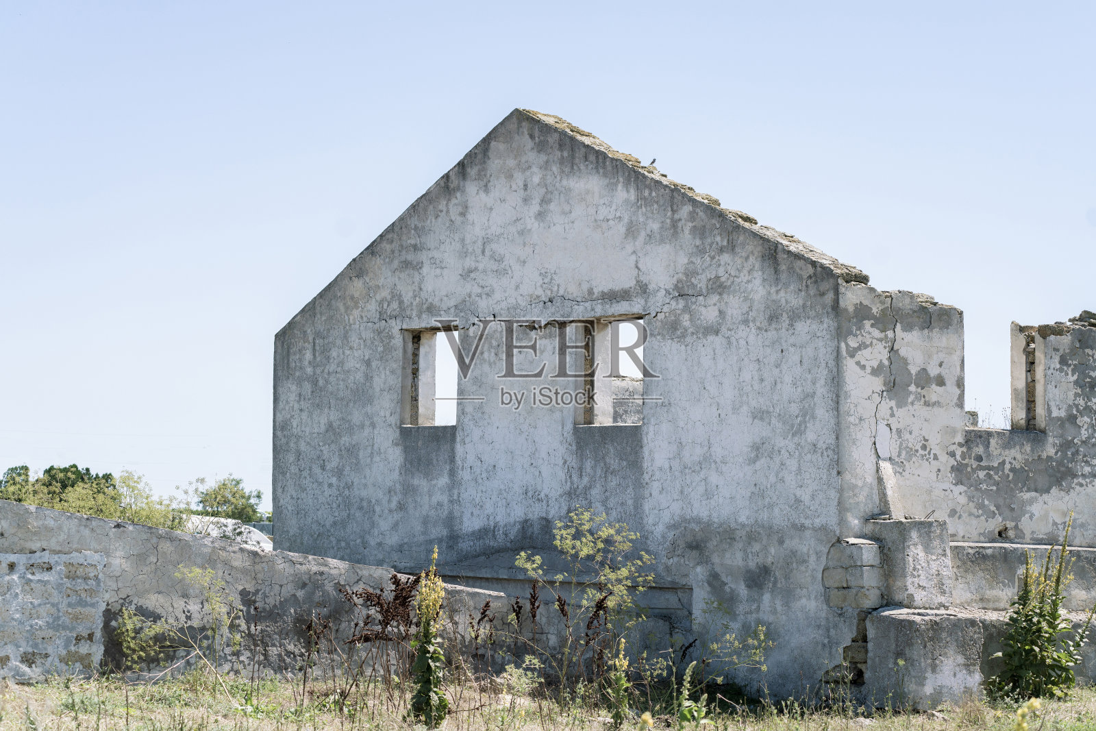 被毁的建筑，战后被毁的定居点照片摄影图片