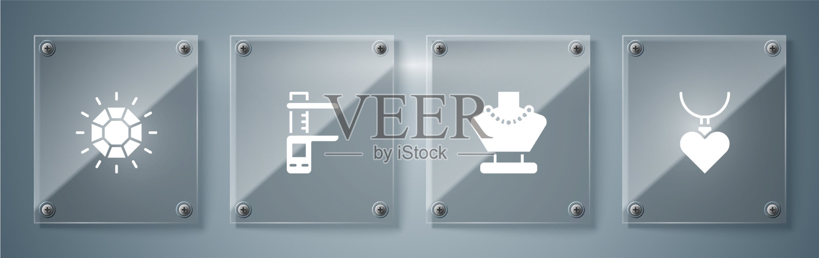 搭配项链和心形吊坠图标素材