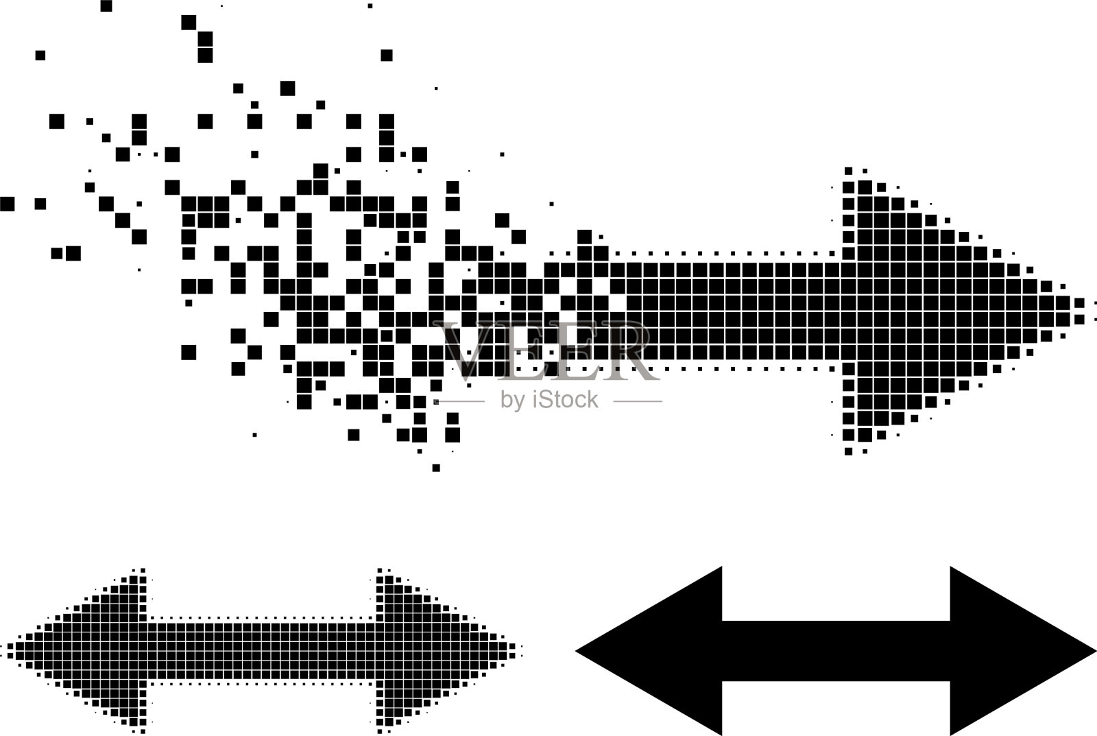 断裂和半色调点水平翻转字形插画图片素材