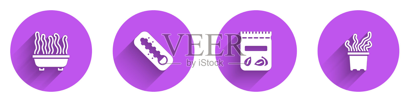 将植物放在盆栽气象温度计包中图标素材