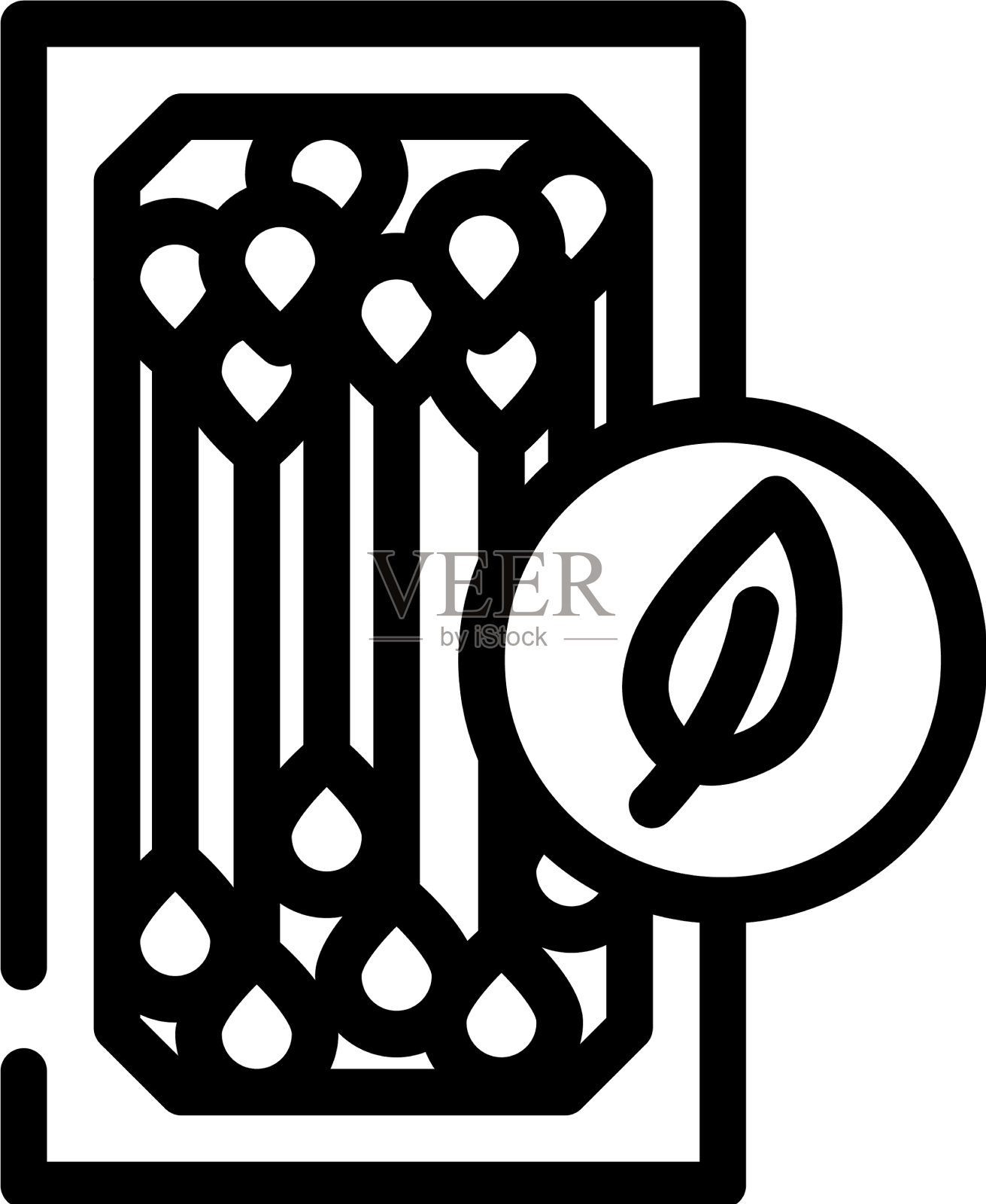 耳朵贴零浪费线图标设计元素图片