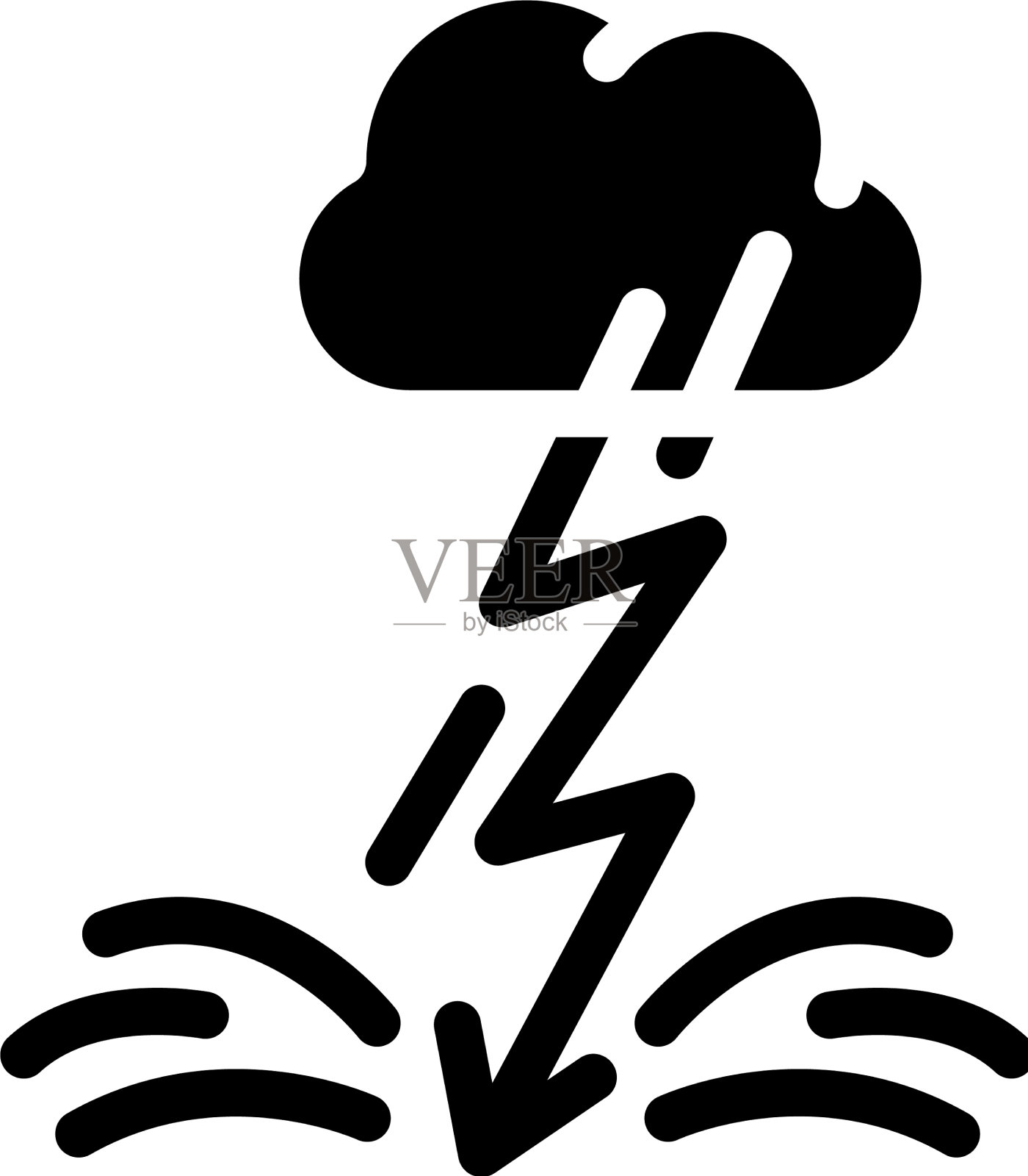 闪电恐惧雕文图标插画图片素材