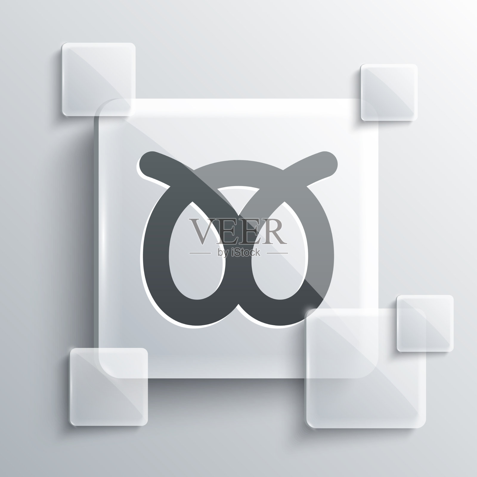 灰色的椒盐卷饼图标孤立在灰色的背景图标素材