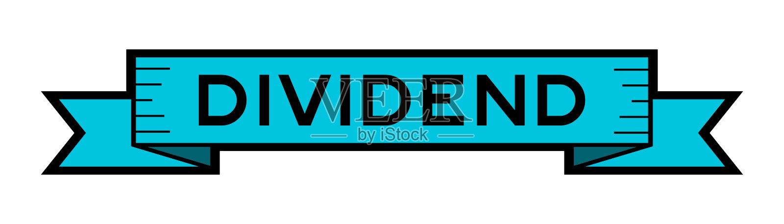 复古的蓝色带横幅与字股息在白色背景插画图片素材