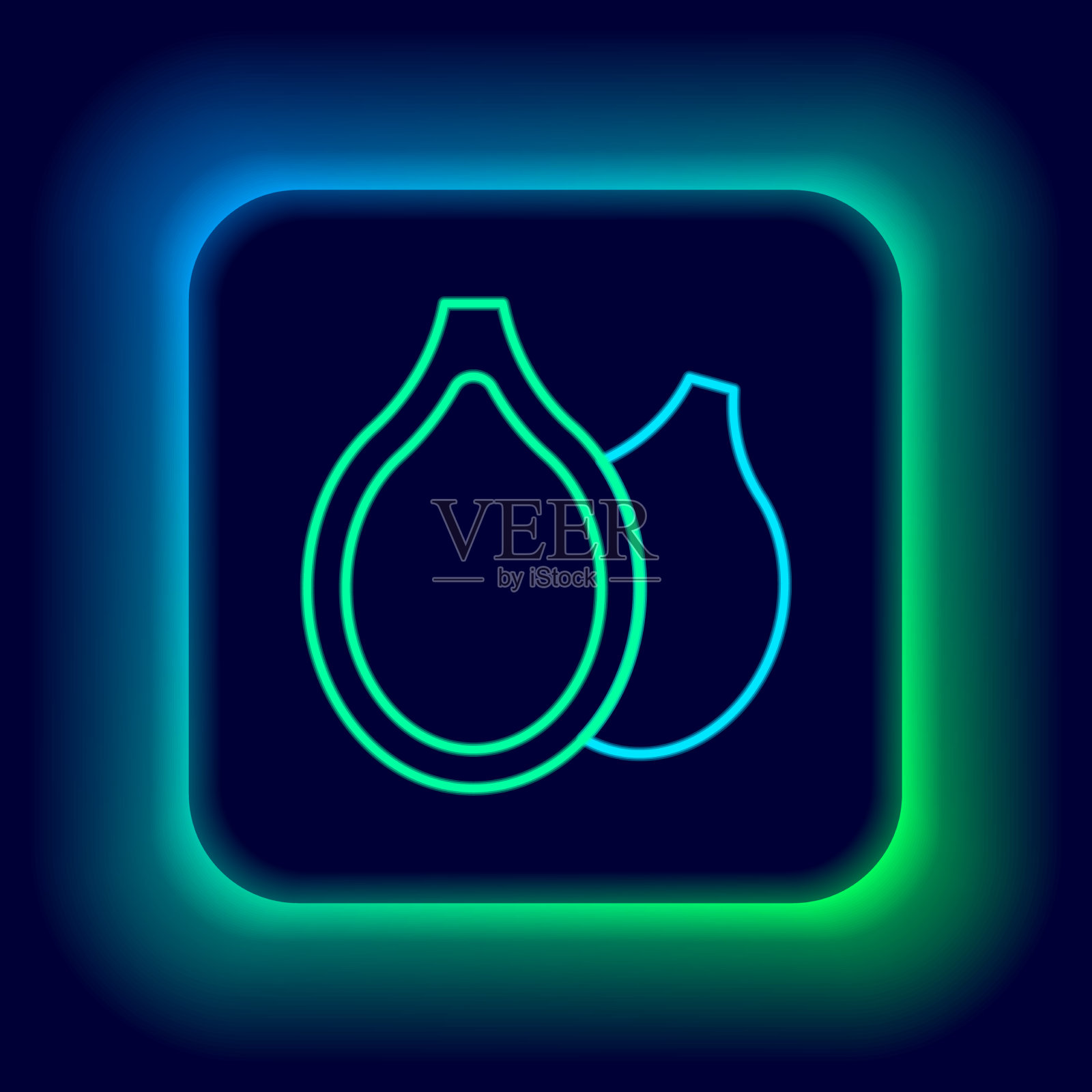 发光的霓虹灯线南瓜籽图标孤立上插画图片素材