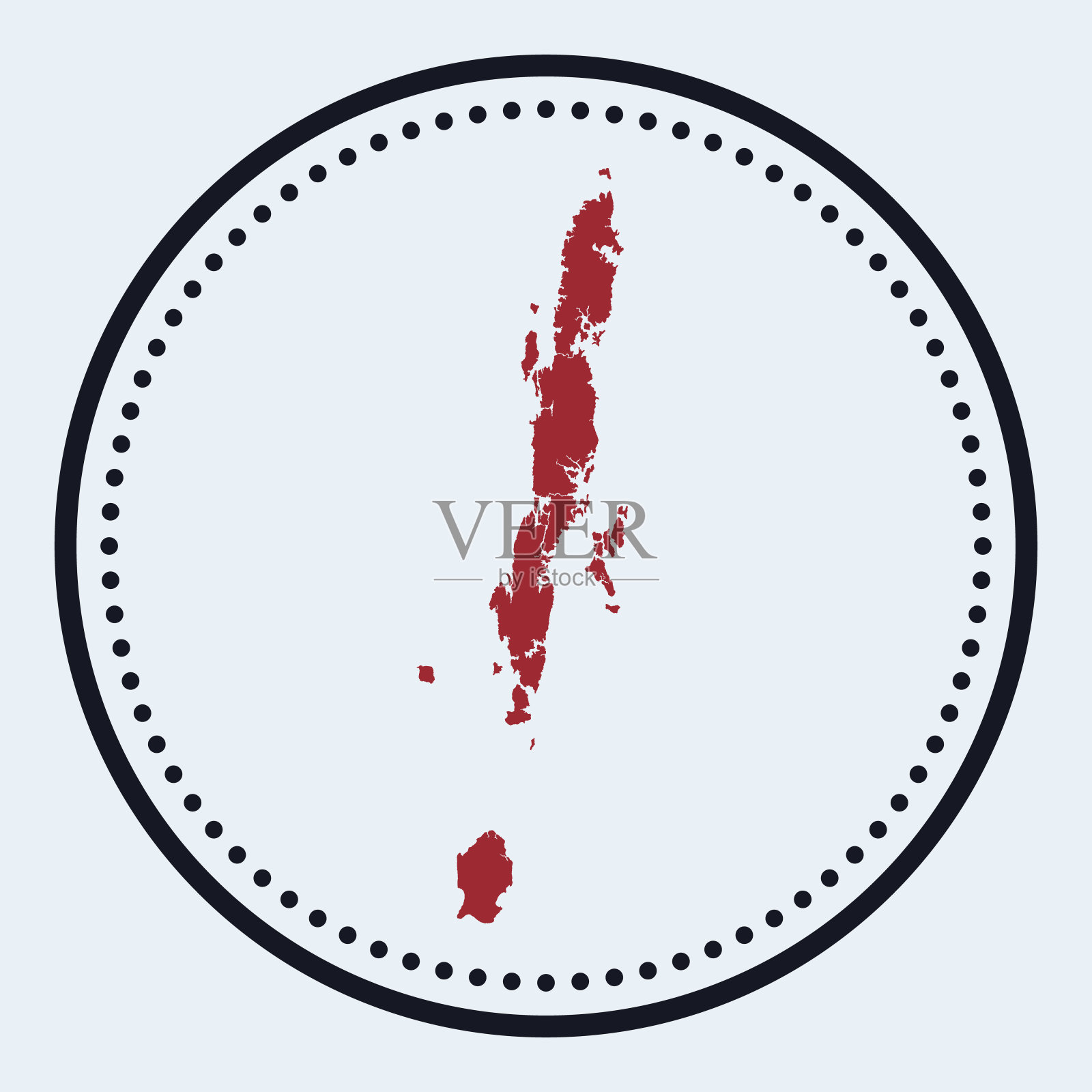 安达曼群岛圆形邮票。插画图片素材