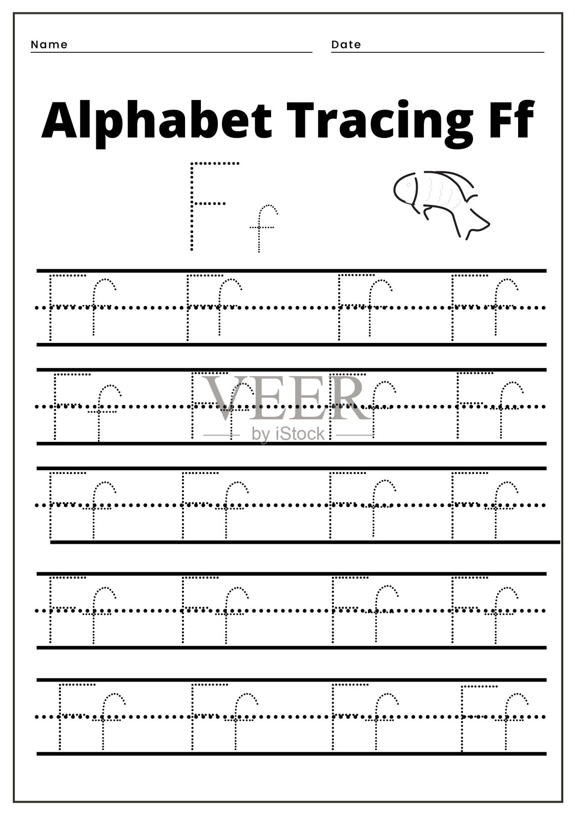 跟踪字母表ff插画图片素材