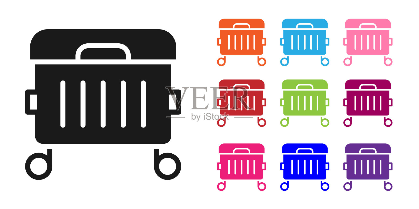 黑色垃圾可以图标孤立在白色背景。垃圾桶的迹象。回收篮图标。办公室垃圾图标。设置图标丰富多彩。向量图标素材