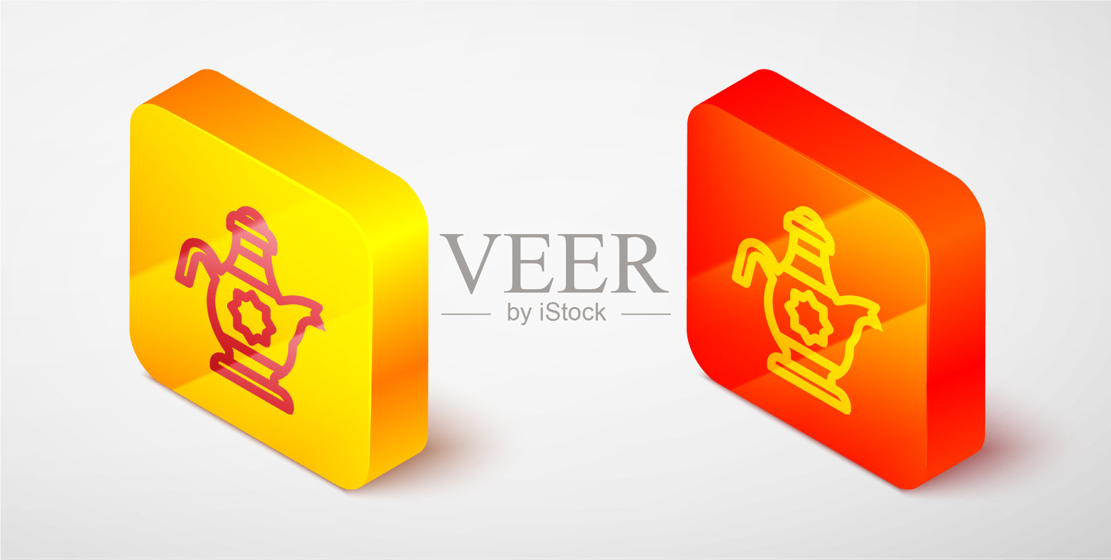 等距线伊斯兰茶壶图标孤立图标素材