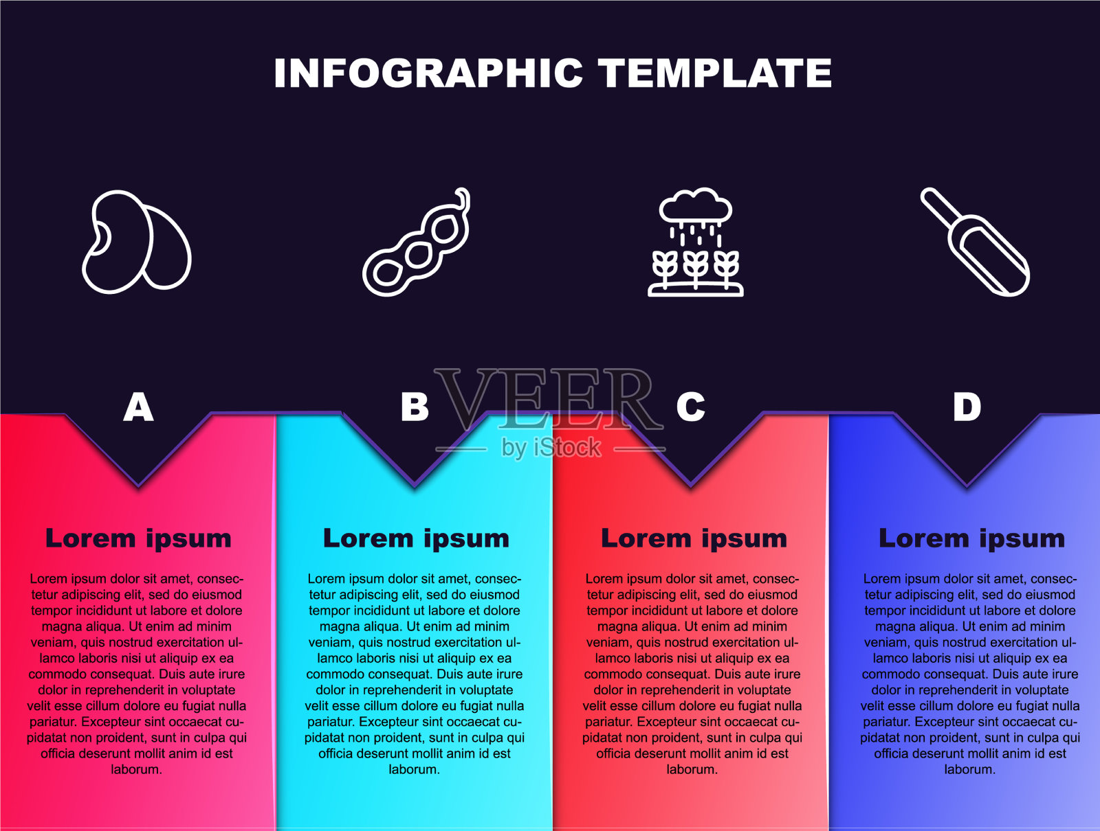 定线豆、青豆等植物的芽长在里面插画图片素材