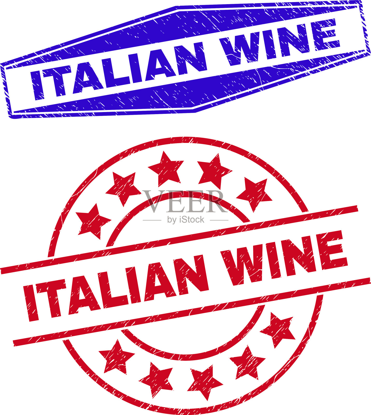 意大利葡萄酒腐蚀了圆形徽章插画图片素材
