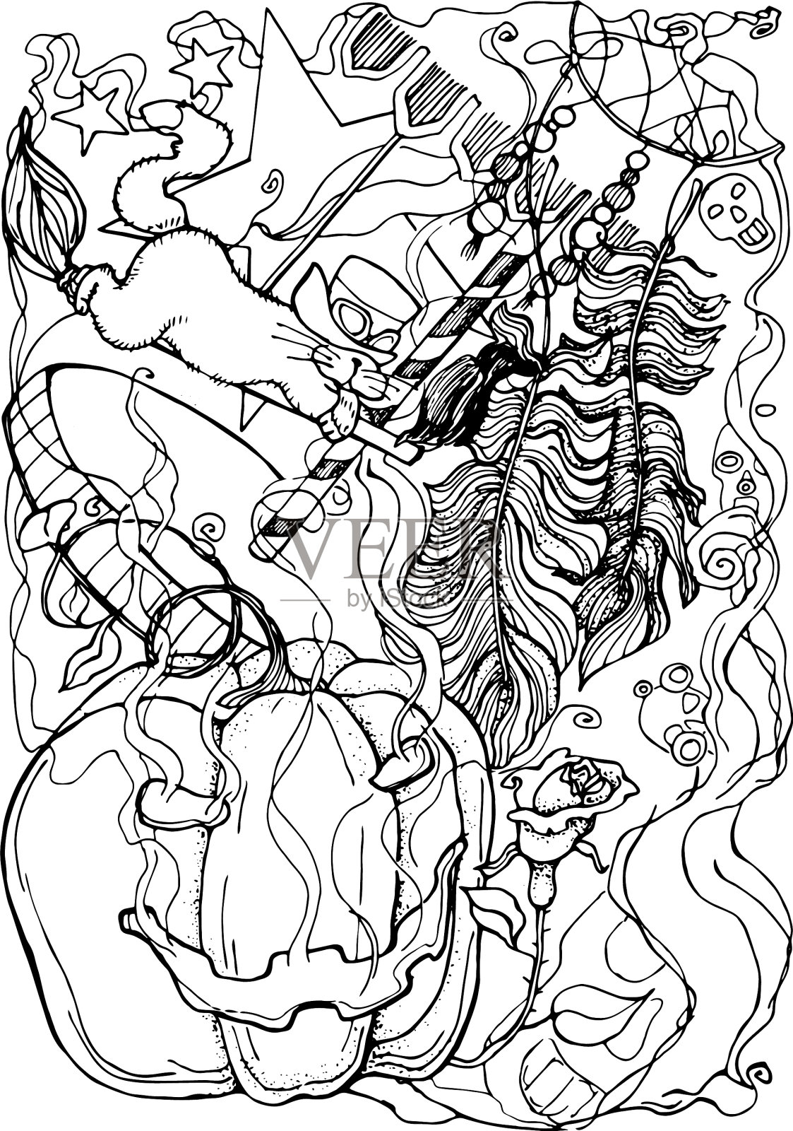 中秋节万圣节南瓜插画图片素材