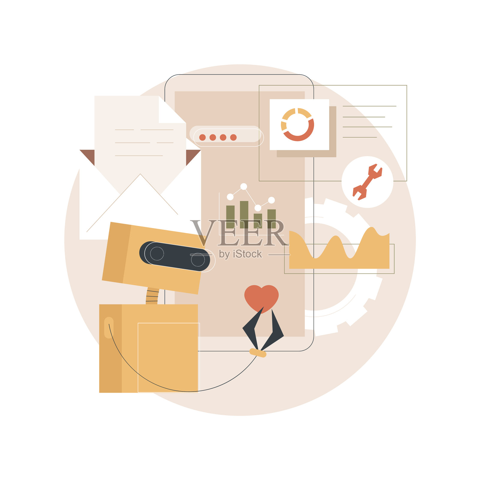 营销自动化系统的抽象概念设计元素图片