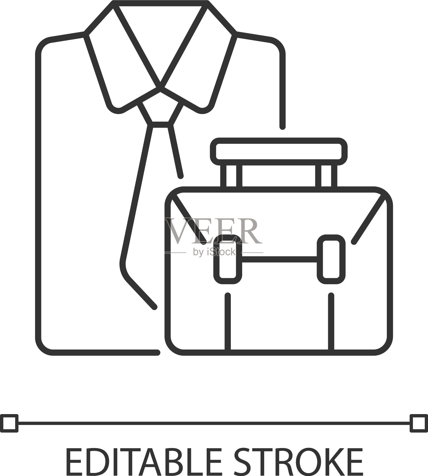 正式服装和公文包线性图标插画图片素材