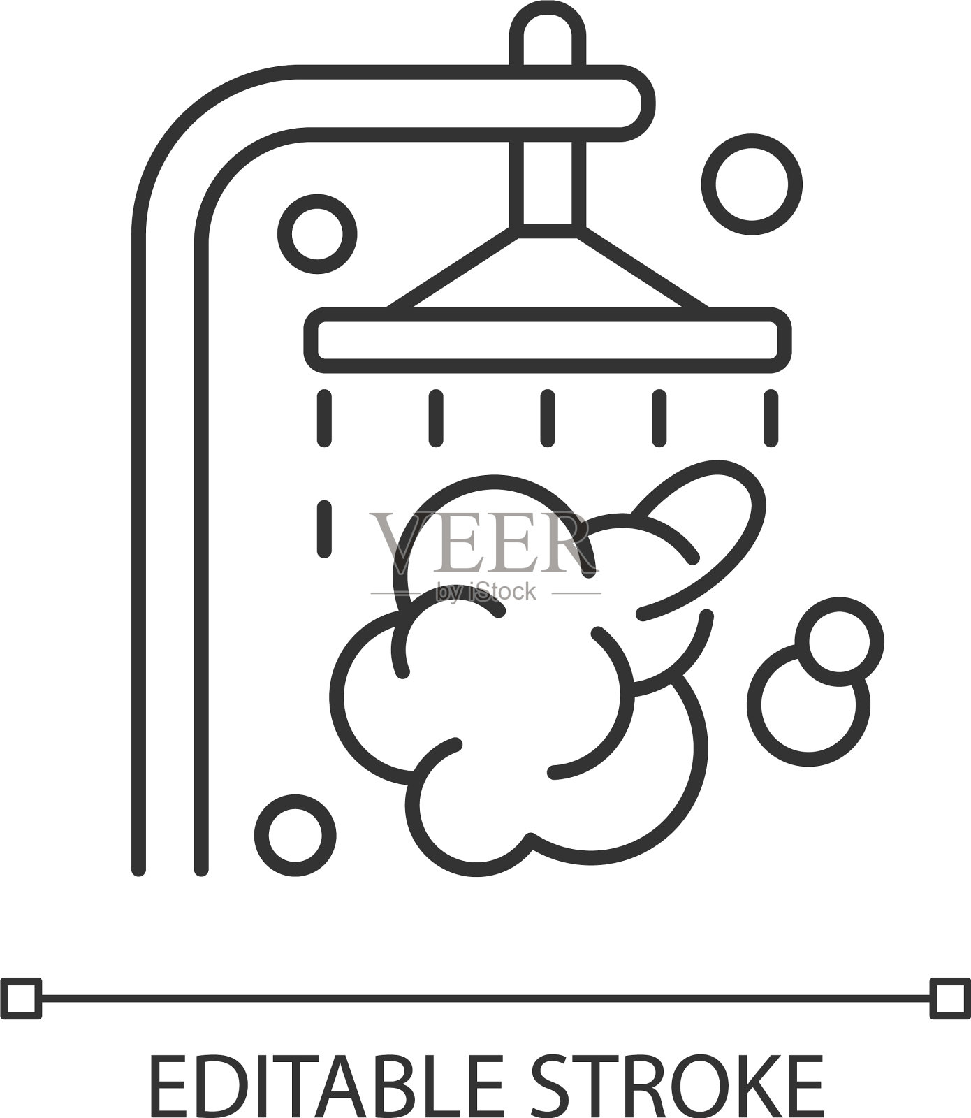 淋浴线性图标插画图片素材