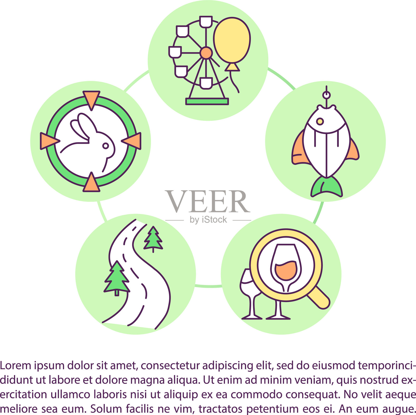 休闲潜力发展概念线插画图片素材