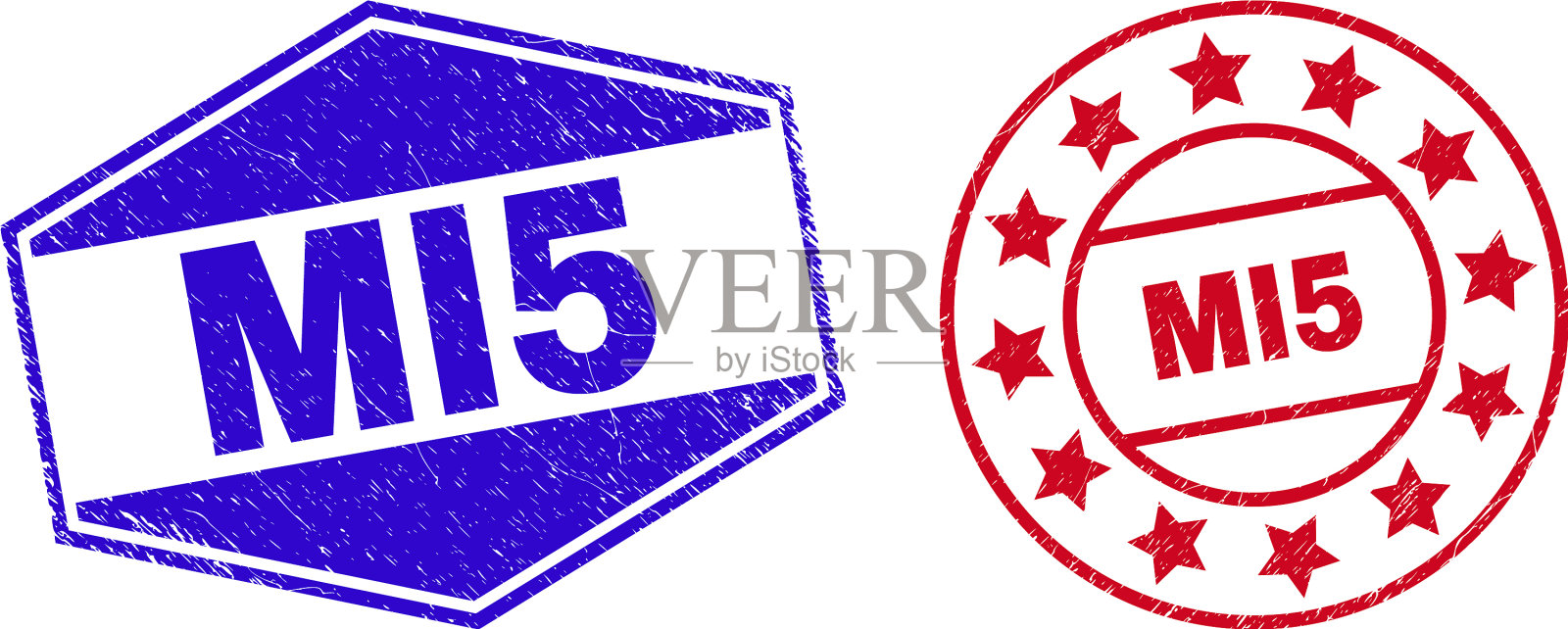 军情五处圆形和六边形纹理徽章插画图片素材