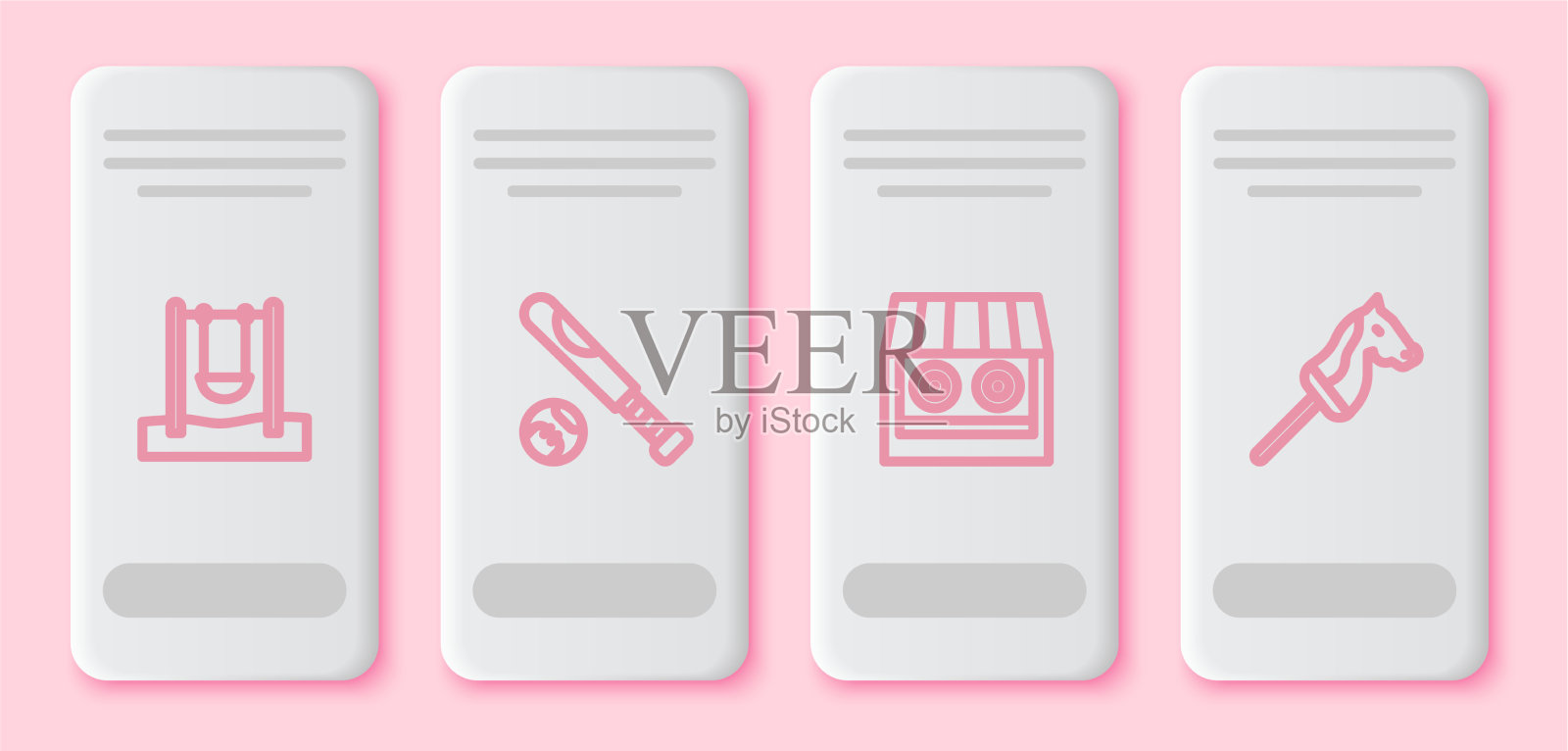 用棒球棒击球设线插画图片素材