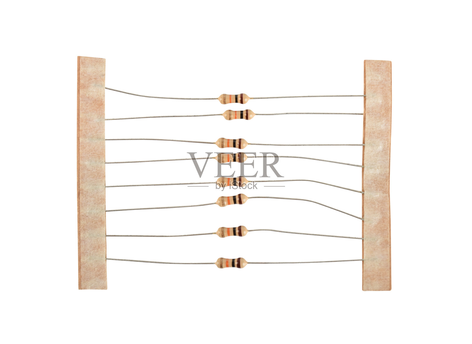 白色背景上的电容器(剪切路径)照片摄影图片