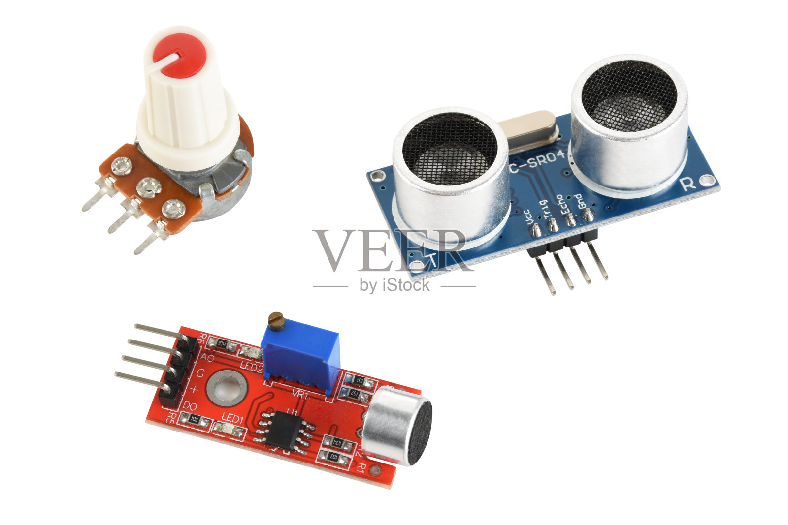 机器人编码传感器(Cipping Path)在白色背景上照片摄影图片