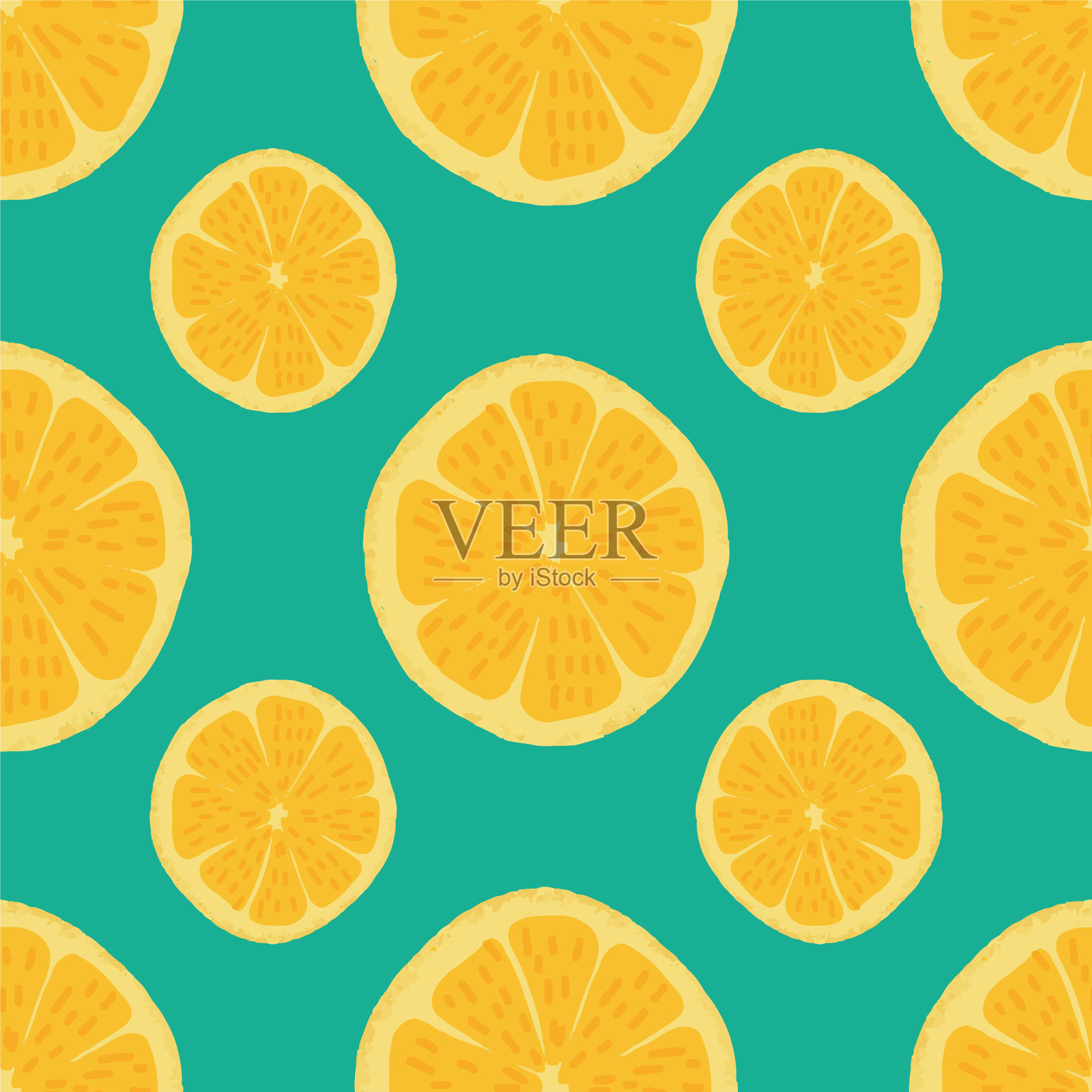 果香柑橘果无缝重复模式插画图片素材